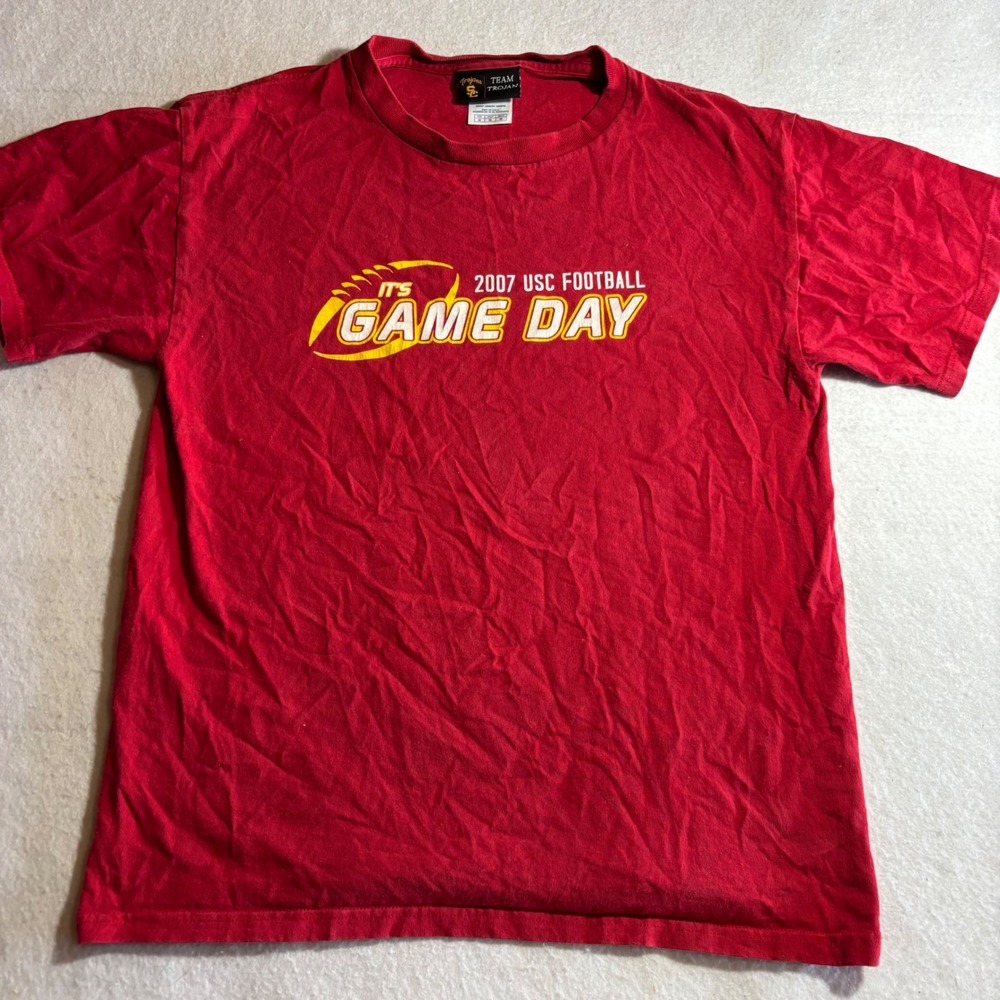 Vintage 2007 USC Trojans Football Game Day T Shirt Team‎ Trojan Mens M